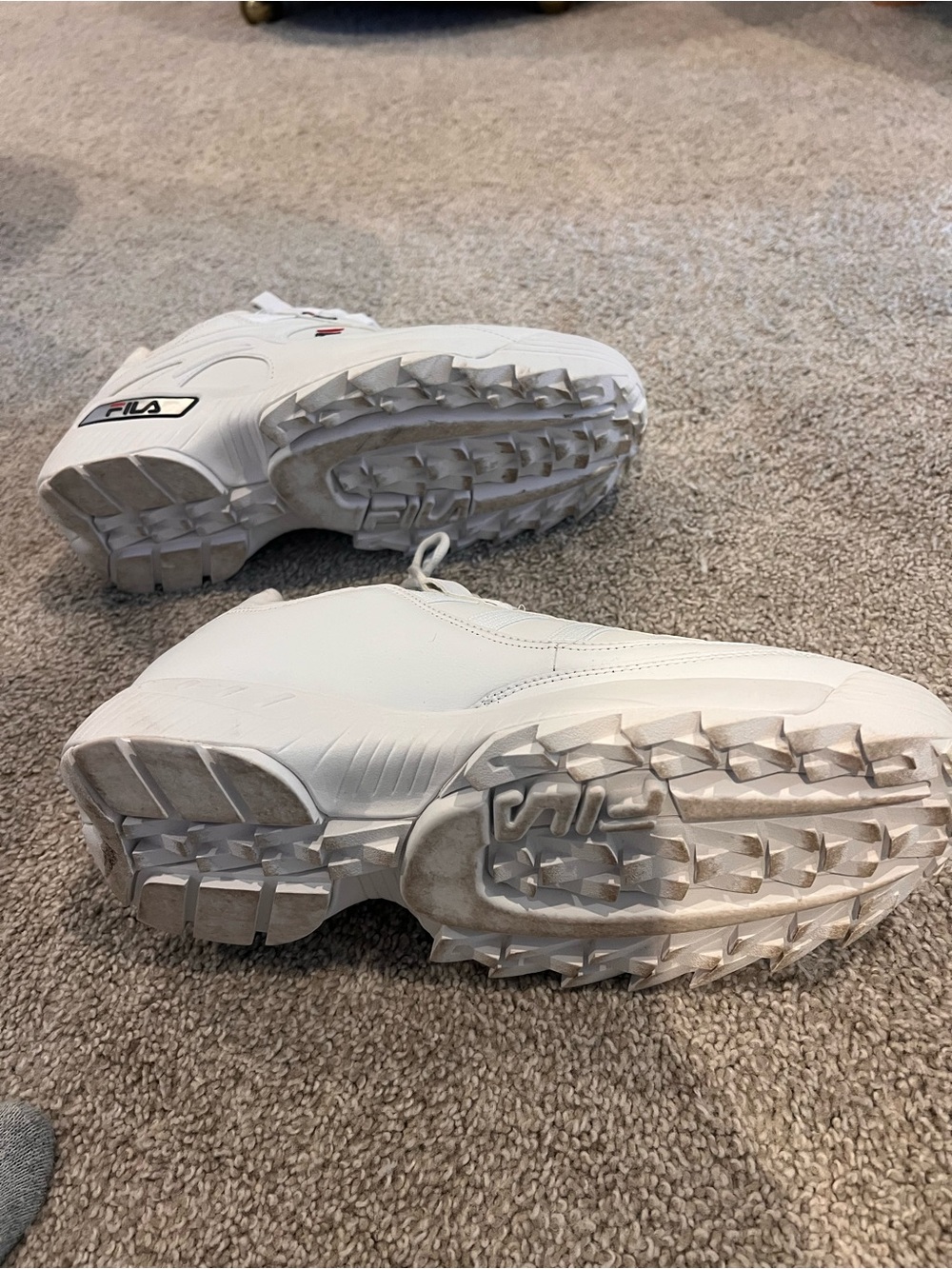 Fila White Leather Platform Sneaker with Red & Navy Accents - Picture 5 of 5